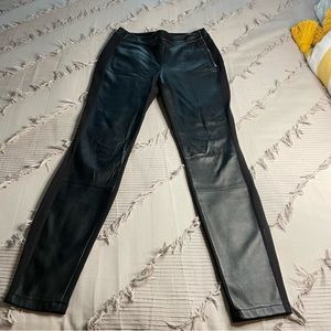 WHBM faux leather panel skinny pants size 0